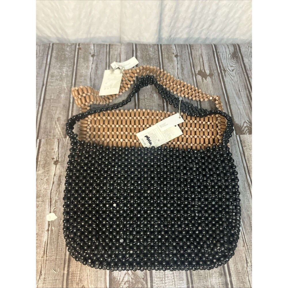 NEST Ethically Friendly A New Day Beige Beaded Purse Shoulder Bag Handmade India